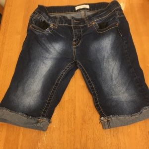 Dark wash Bermuda shorts